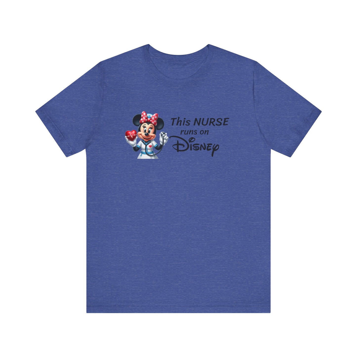 This Nurse runs on Disney- Short Sleeve T-shirt.